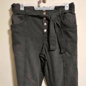 Time And Tru womens paperbag jeans denim black size XXL 20 W-359